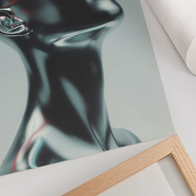Decoratieve poster Futuristische sculptuur moderniteit rood grijs