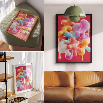 Poster Kleurrijke abstracte vormen in moderne stijl