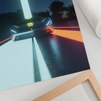 Decoratieve poster Dynamische lijnen futuristische auto nacht