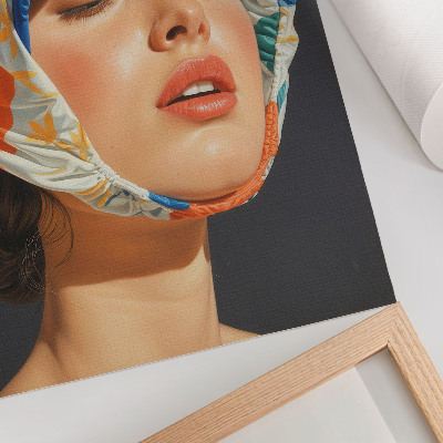 Decoratieve poster Realistische hoofddeksels, contrasterende kleuren, moderniteit