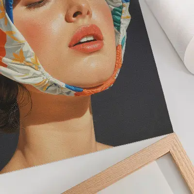 Decoratieve poster realistische hoofddeksels in contrasterende kleuren met een moderne uitstraling