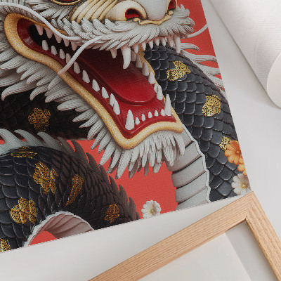 Wandposter Decoratieve draak met gedetailleerde afwerking.