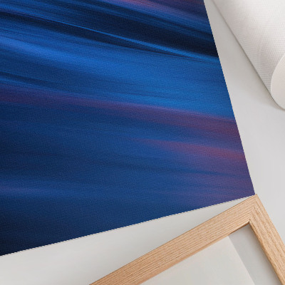 Wandposter Dynamische kleurbanden in verschillende blauwtinten.