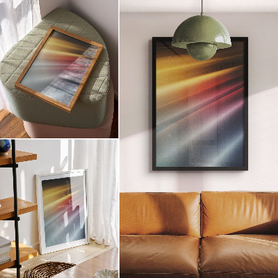 Decoratieve poster Gekleurde strepen van geel tot marineblauw