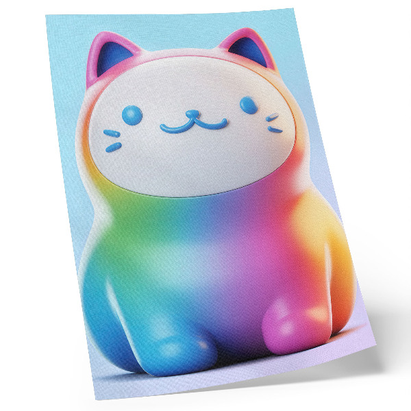 Wandposter Regenboogkat in moderne kleurovergangstijl