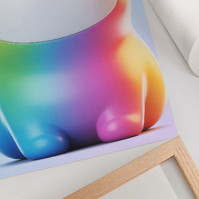 Wandposter Regenboogkat in moderne kleurovergangstijl