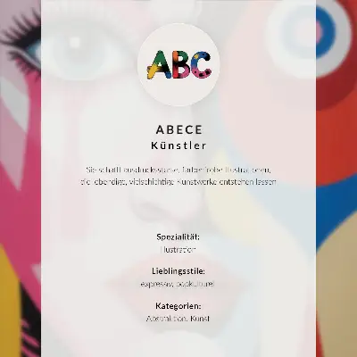 Decoratieve poster met een personage in intense kleuren en een vrolijk patroon
