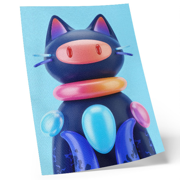 Wandposter Schattig wezentje, futuristische sfeer, levendige kleuren
