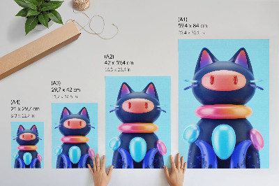 Wandposter Schattig wezentje, futuristische sfeer, levendige kleuren