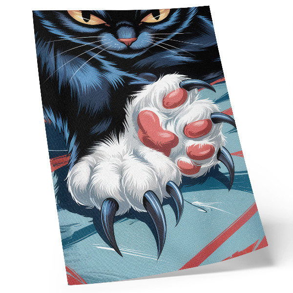 Poster Kat met klauwen, levendige kleuren, intense dynamiek