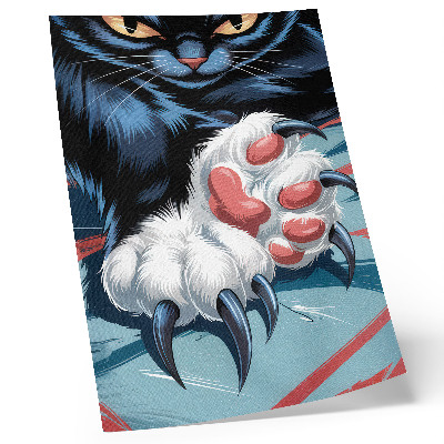 Poster Kat met klauwen, levendige kleuren, intense dynamiek
