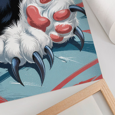 Poster Kat met klauwen, levendige kleuren, intense dynamiek