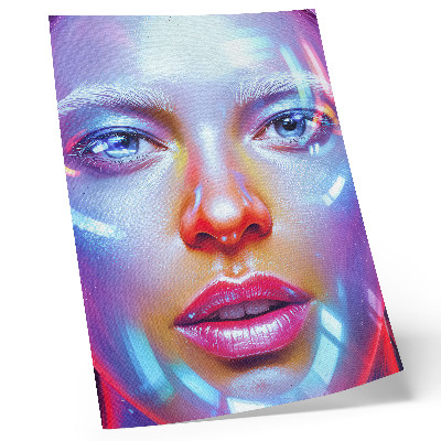 Decoratieve poster Een futuristisch portret vol energieke kleuren.