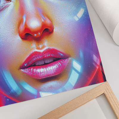 Decoratieve poster Een futuristisch portret vol energieke kleuren.
