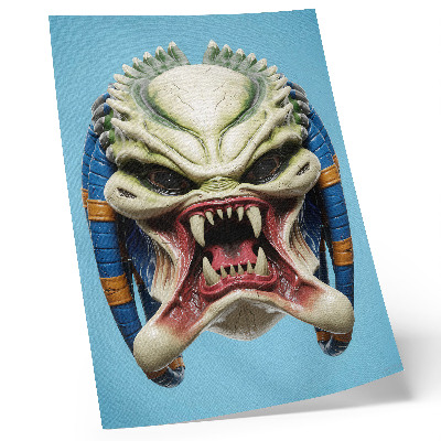 Decoratieve poster Een opvallend monstermasker in groen en blauw.