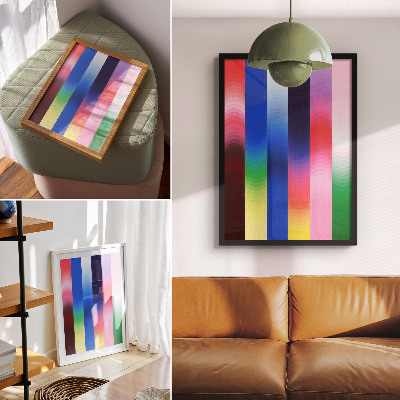 Wandposter Kleurrijke strepen in verschillende tinten in een moderne stijl.