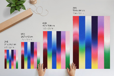 Wandposter Kleurrijke strepen in verschillende tinten in een moderne stijl.
