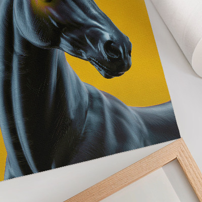 Poster Een eenhoorn op een gele achtergrond, magisch en mysterieus.