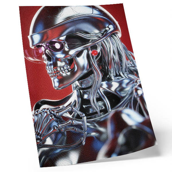 Wandposter Futuristisch karaktermotief in zwart-rood