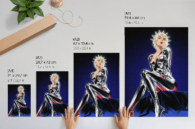 Decoratieve poster Futuristisch ontwerp, glanzende elementen, intense kleuren