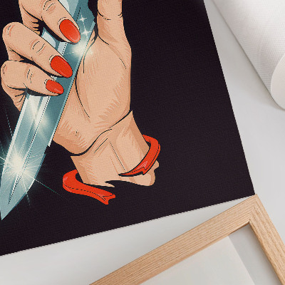 Wandposter Hand met een dolk, flitsende details