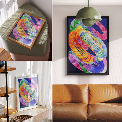 Poster Kleurrijke spiralen in een abstracte stijl.