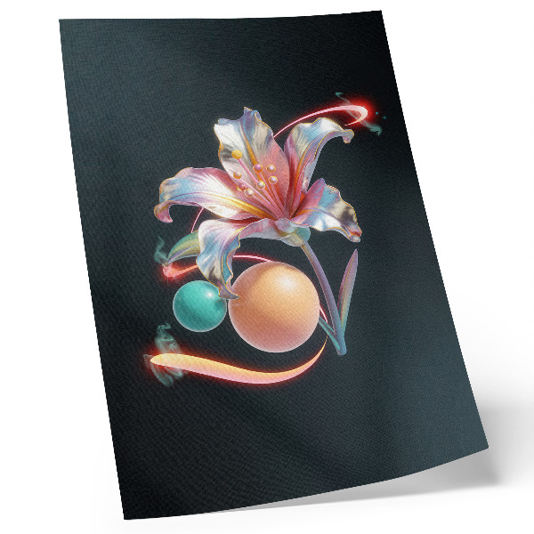 Decoratieve poster Een modern bloemenmotief vol kleuren.