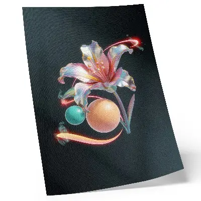 Decoratieve poster modern bloemenmotief met kleurrijke details