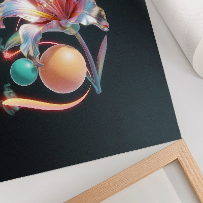 Decoratieve poster Een modern bloemenmotief vol kleuren.