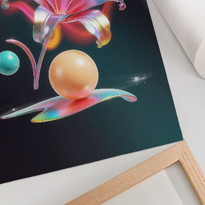Wandposter Kleurrijke abstractie met een lelie en bollen