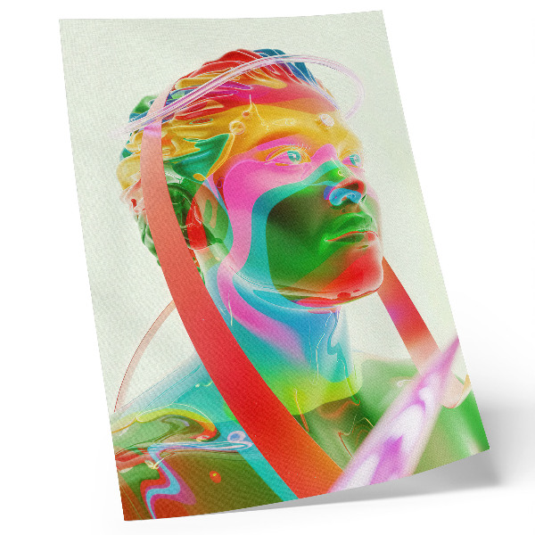 Decoratieve poster Kleurrijk futuristisch personageportret