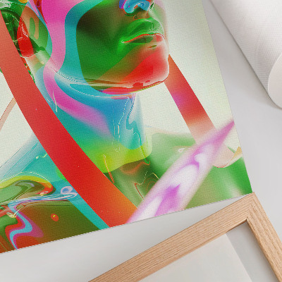 Decoratieve poster Kleurrijk futuristisch personageportret