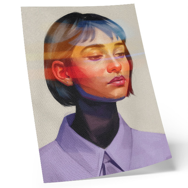 Wandposter Levendige kleuren, modern minimalistisch portret