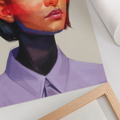 Wandposter Levendige kleuren, modern minimalistisch portret