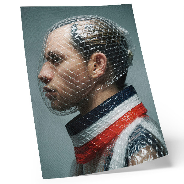 Decoratieve poster Modern portret met bubbeltjesplastic