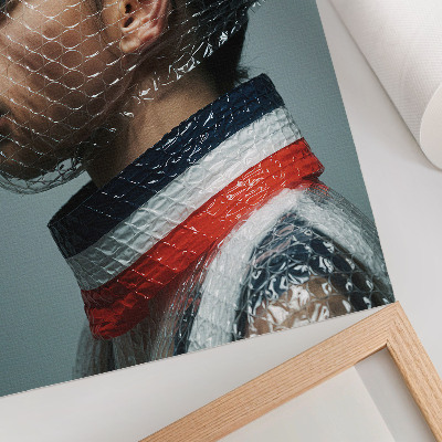 Decoratieve poster Modern portret met bubbeltjesplastic