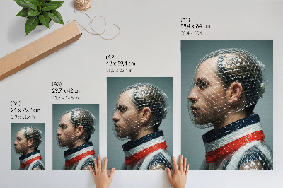 Decoratieve poster Modern portret met bubbeltjesplastic
