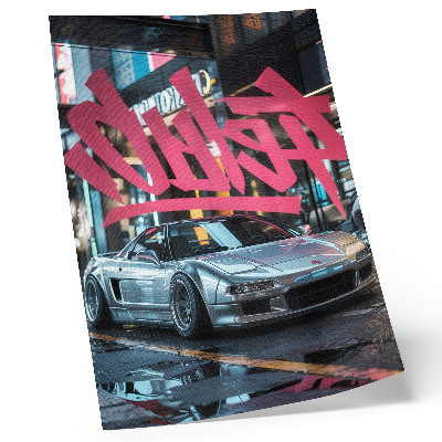 Poster Sportwagen graffiti moderne stadsleven sfeer