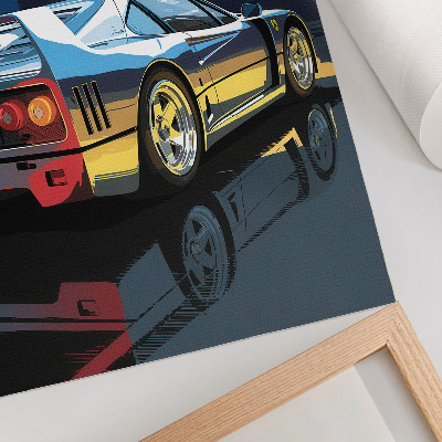 Poster Sportwagen, stadsnacht, moderne elegantie