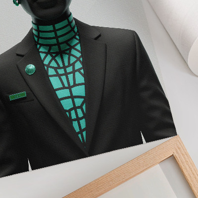 Wandposter Futuristische stijl, expressieve contrasten, turkoois.
