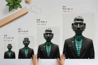 Wandposter Futuristische stijl, expressieve contrasten, turkoois.