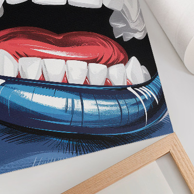 Poster Intense kleuren lippen contrasteren met een dynamische stijl.