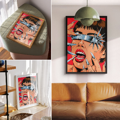 Decoratieve poster Futuristische elementen, intense kleuren, dynamiek