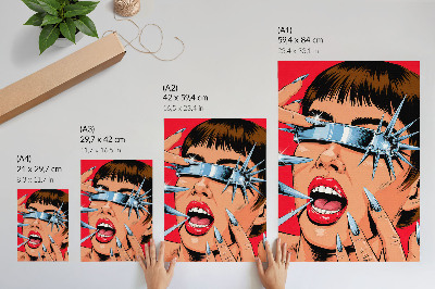 Decoratieve poster Futuristische elementen, intense kleuren, dynamiek