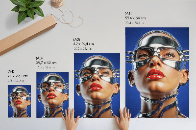 Wandposter Futuristisch figuur, intense kleuren, moderniteit