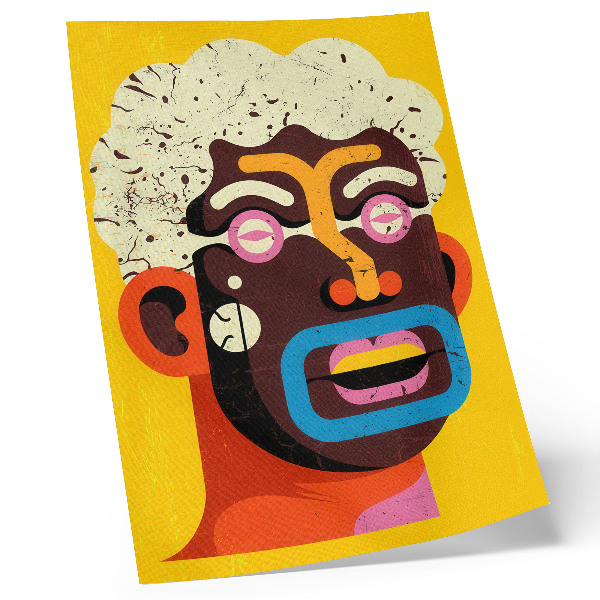 Wandposter Kleurrijk portret, abstracte vormen, intense kleuren
