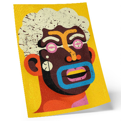 Wandposter Kleurrijk portret, abstracte vormen, intense kleuren