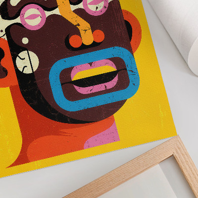 Wandposter Kleurrijk portret, abstracte vormen, intense kleuren