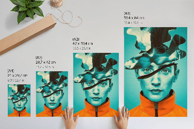 Decoratieve poster Contrasterende kleuren, surrealisme, dynamische vormen