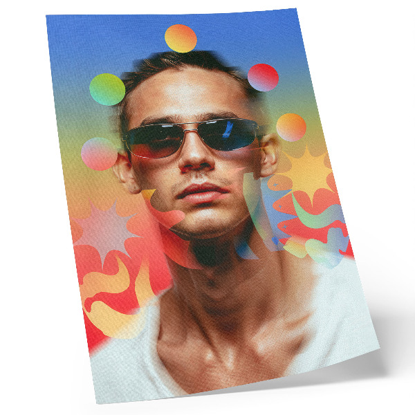 Wandposter Sappig palet van abstracte vormen, dynamisch portret
